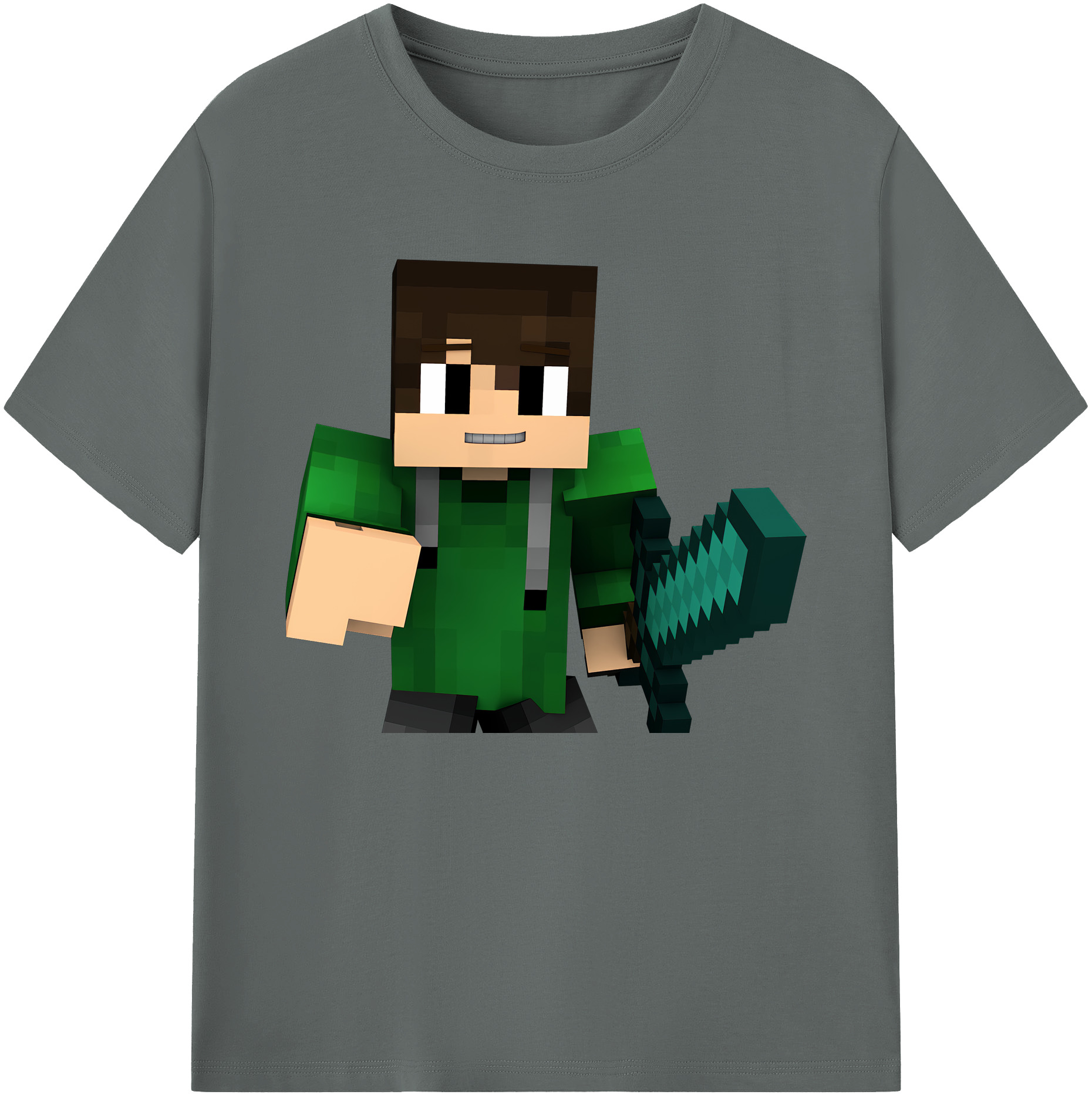 （画像用） マインクラフト ブロックの世界 Minecraft MC Block world 綿100％ メンズ半袖Tシャツ｜肌触りやわらか＆通気性
